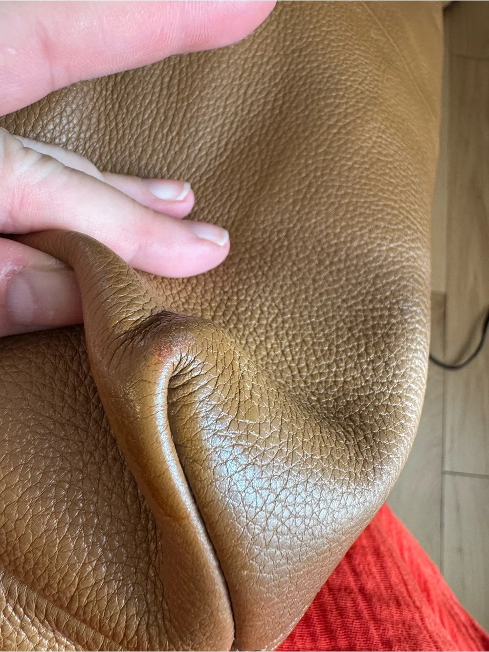 Tory Burch Tan Whipstitch Leather Shoulder Bag with Chain Straps